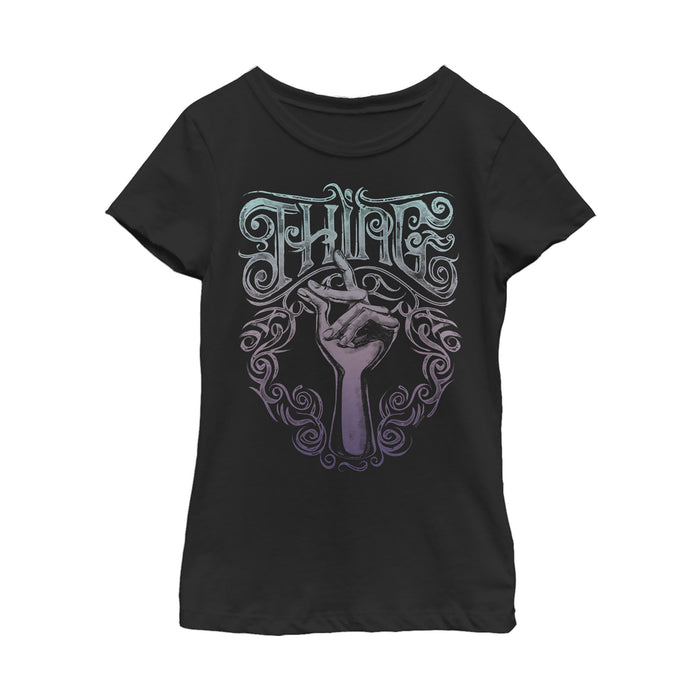 fifth sun Girl's Addams Family Thing Ornate Snap T-Shirt