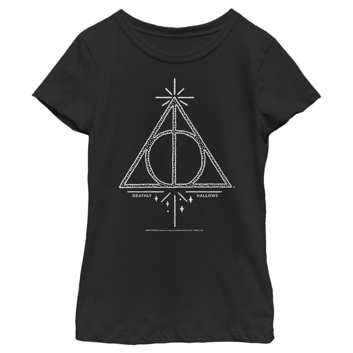 fifth sun Girl's Harry Potter Deathly Hallows Symbol T-Shirt