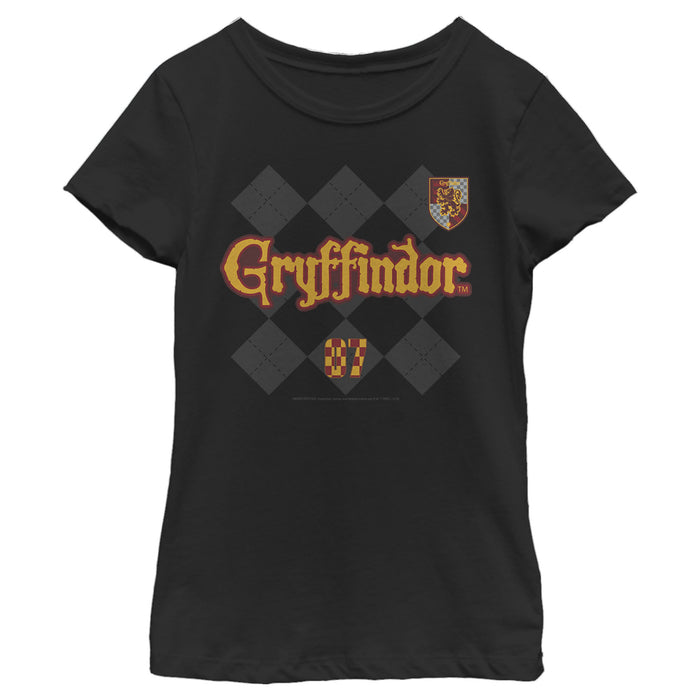 fifth sun Girl's Harry Potter Gryffindor Argyle Print T-Shirt