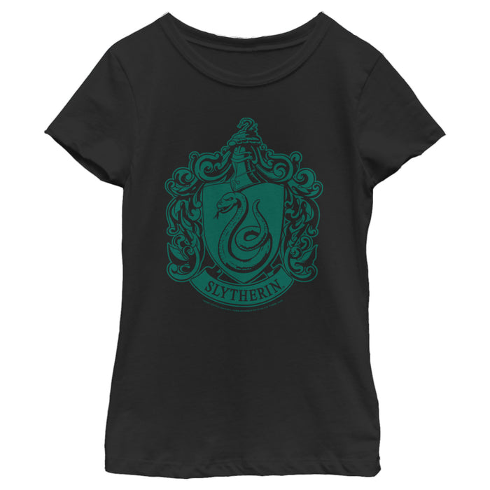fifth sun Girl's Harry Potter Slytherin House Crest T-Shirt