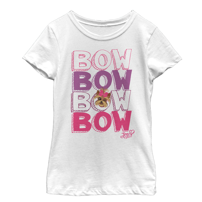 fifth sun Girl's Jojo Siwa BowBow Dog Cartoon T-Shirt
