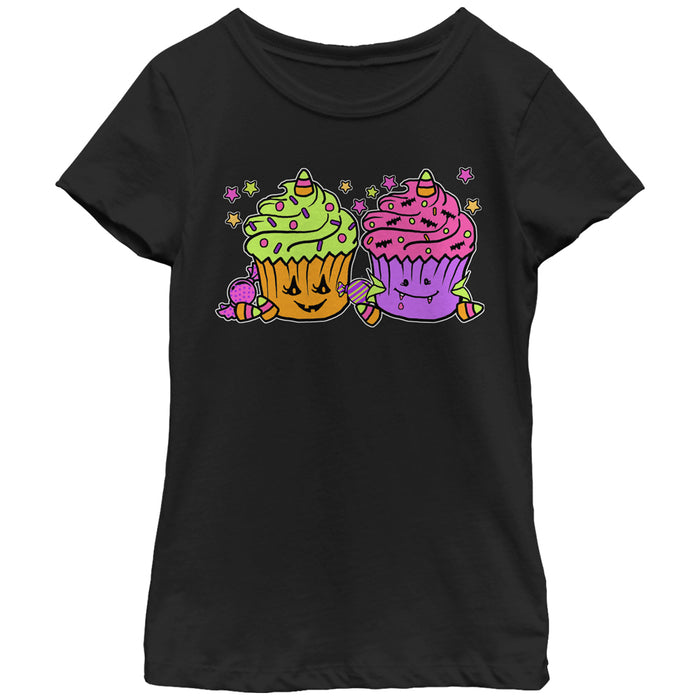 fifth sun Girl's Lost Gods Halloween Cupcakes T-Shirt