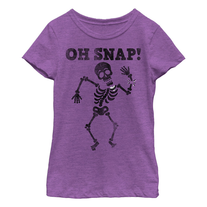 fifth sun Girl's Lost Gods Halloween Oh Snap Skeleton T-Shirt