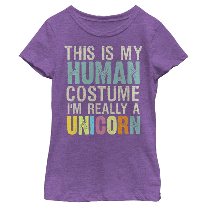 Fifth Sun Girl's Lost Gods Unicorn In Human Costume T-Shirt