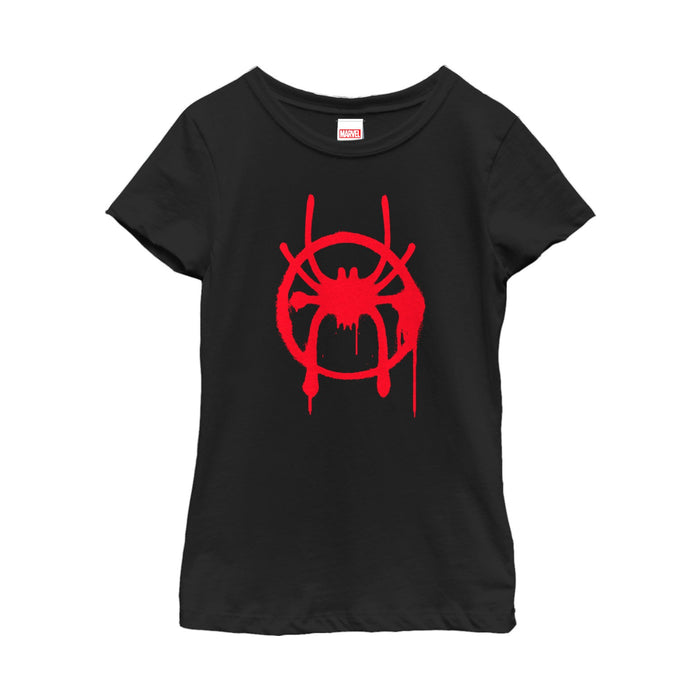 fifth sun Girl's Marvel Spider-Man: Into the Spider-Verse Symbol T-Shirt