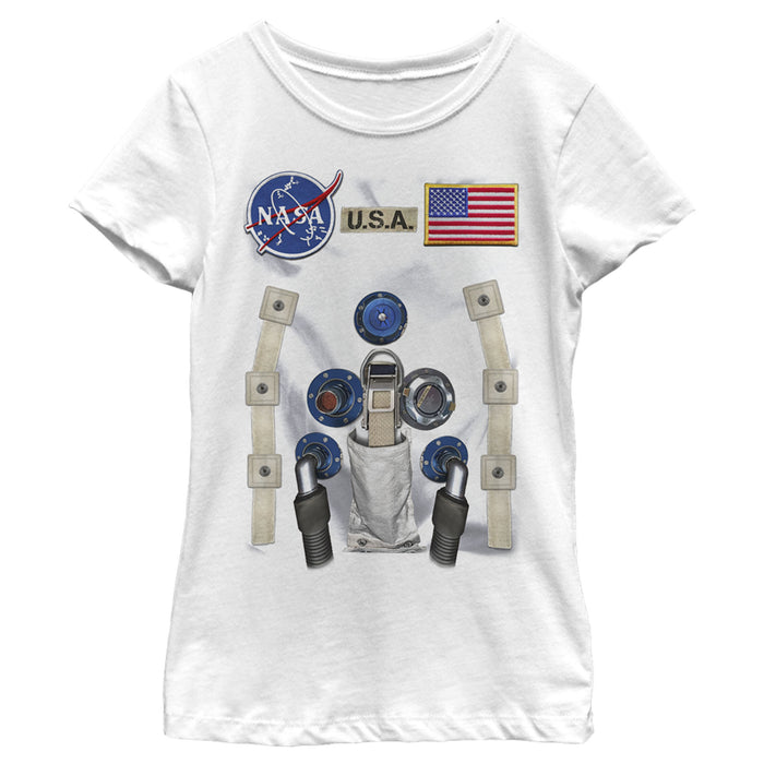 fifth sun Girl's NASA U.S.A. Astronaut Suit Costume T-Shirt