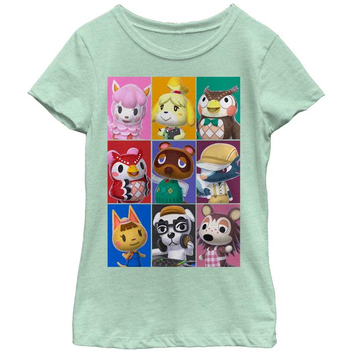 fifth sun Girl's Nintendo Animal Crossing Characters T-Shirt