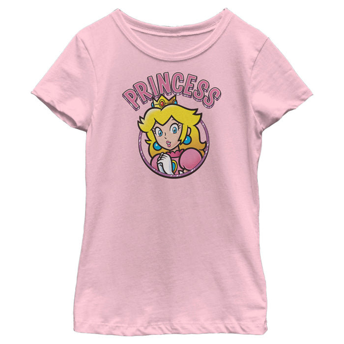 Fifth Sun Girl's Nintendo Princess Peach Circle T-Shirt