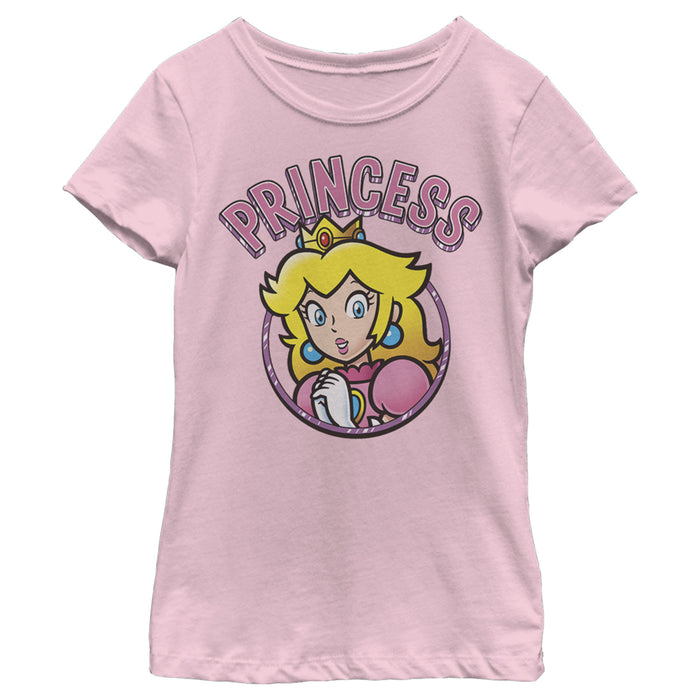 fifth sun Girl's Nintendo Princess Peach Circle T-Shirt