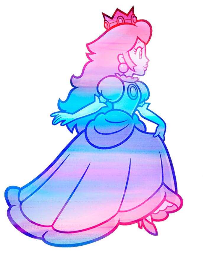 Fifth Sun Girl's Nintendo Princess Peach Rainbow Fade T-Shirt