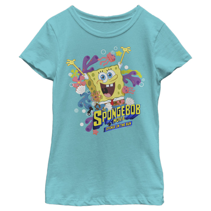 fifth sun Girl's SpongeBob SquarePants Sponge on the Run Ocean Celebration T-Shirt