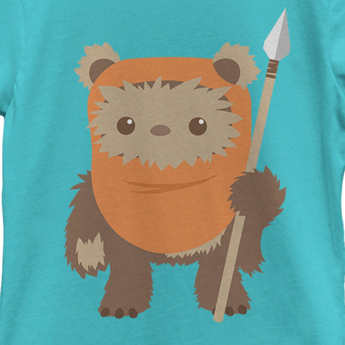 Fifth Sun Girl's Star Wars Wicket Ewok Cartoon T-Shirt