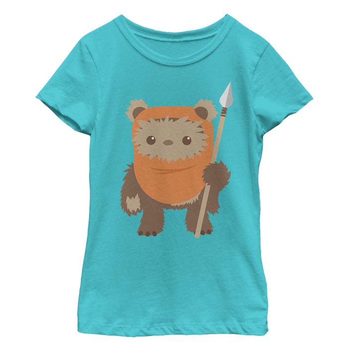 Fifth Sun Girl's Star Wars Wicket Ewok Cartoon T-Shirt