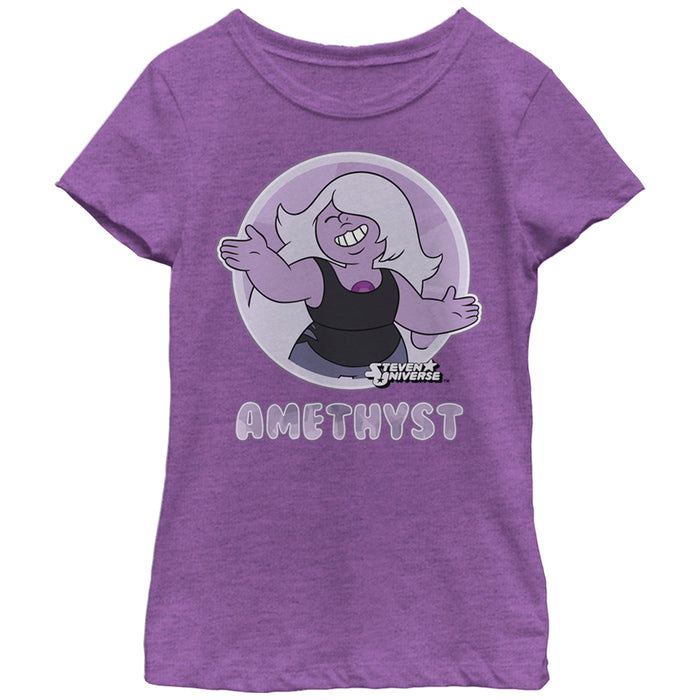 fifth sun Girl's Steven Universe Amethyst Circle T-Shirt
