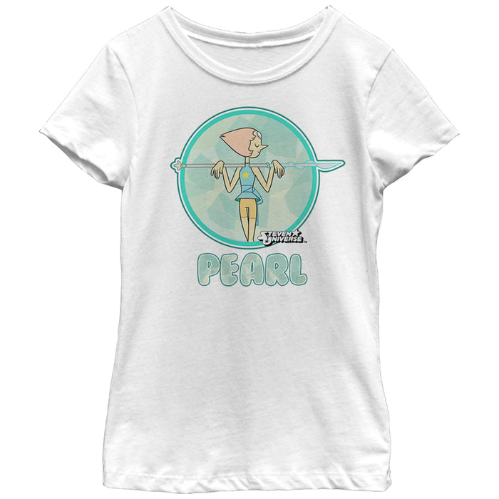 fifth sun Girl's Steven Universe Pearl Circle T-Shirt