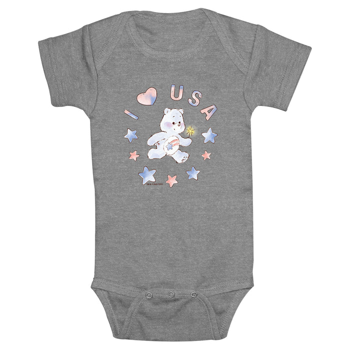 fifth sun Infant's Care Bears America Cares Bear I Heart USA Onesie