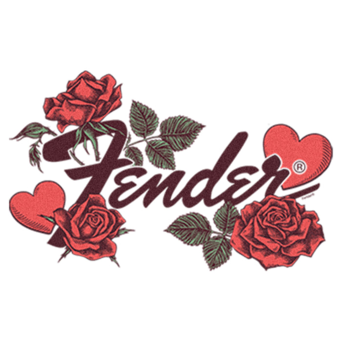 Fifth Sun Infant's Fender Valentine Hearts And Roses Logo Onesie