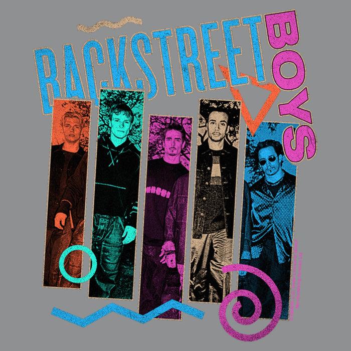 Fifth Sun Junior's Backstreet Boys Color Photo Stripes T-Shirt