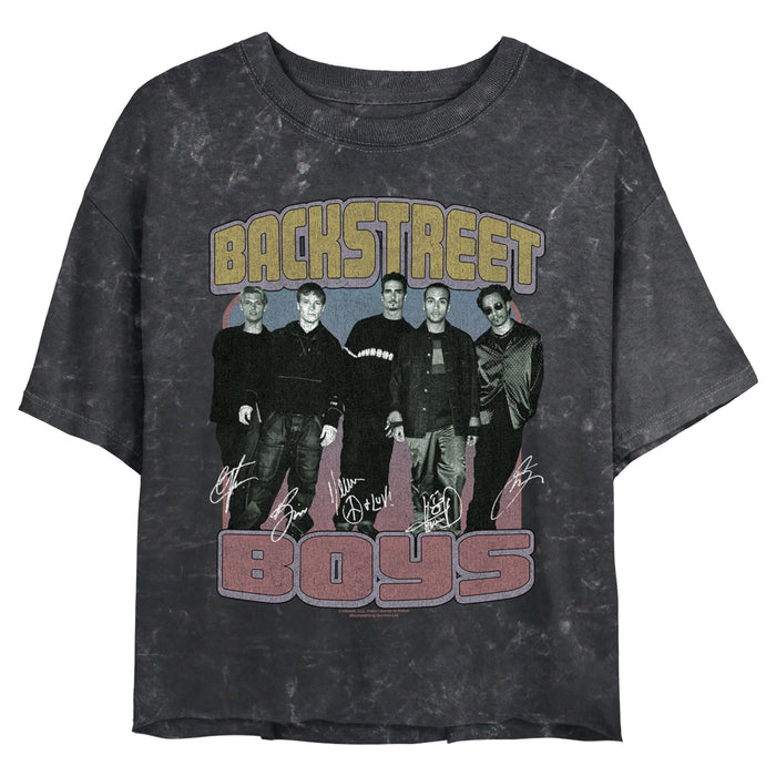 fifth sun Junior's Backstreet Boys Group Shot Signatures Distressed T-Shirt