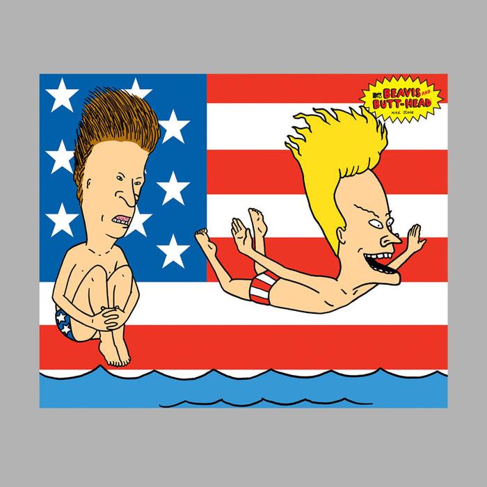Fifth Sun Junior's Beavis And Butt-Head American Beach T-Shirt