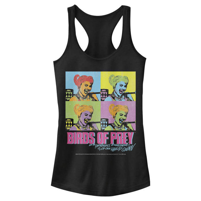 fifth sun Junior's Birds of Prey Harley Quinn Pop Art Racerback Tank Top