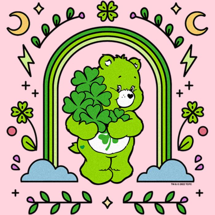 Fifth Sun Junior's Care Bears St. Patrick's Day Good Luck Bear Green Rainbow Arch T-Shirt