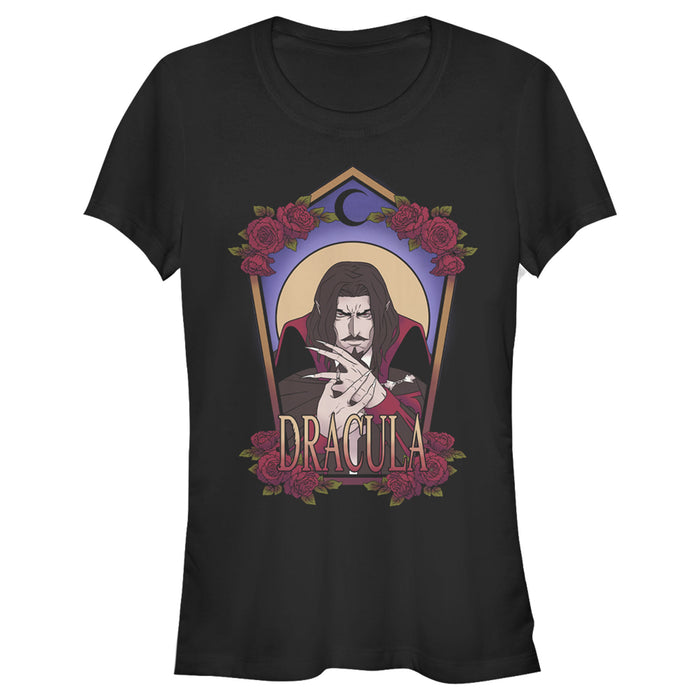 fifth sun Junior's Castlevania Dracula Rose Frame T-Shirt