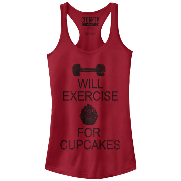 fifth sun Junior's CHIN UP Cupcake Racerback Tank Top