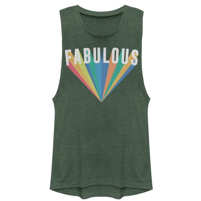 fifth sun Junior's CHIN UP Fabulous Rainbow Festival Muscle Tee fifth sun Junior's CHIN UP Fabulous Rainbow Festival Muscle Tee