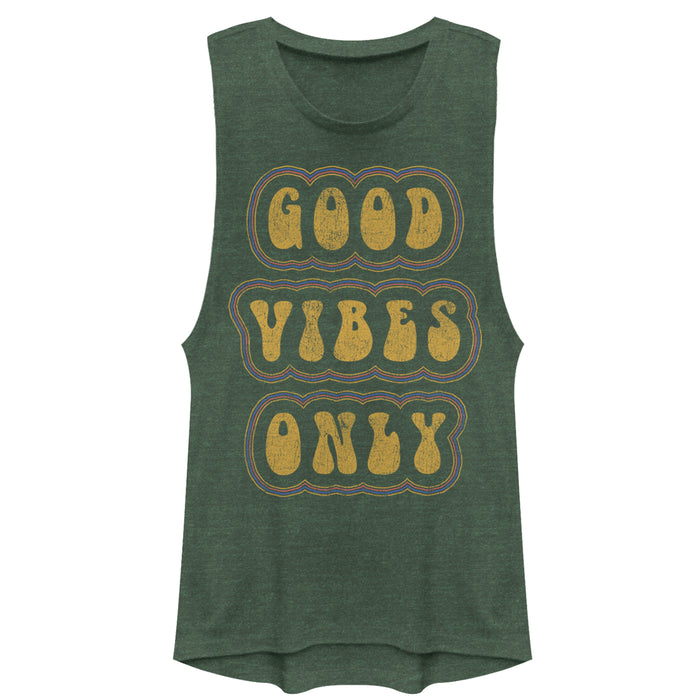 fifth sun Junior's CHIN UP Retro Good Vibes Only Festival Muscle Tee