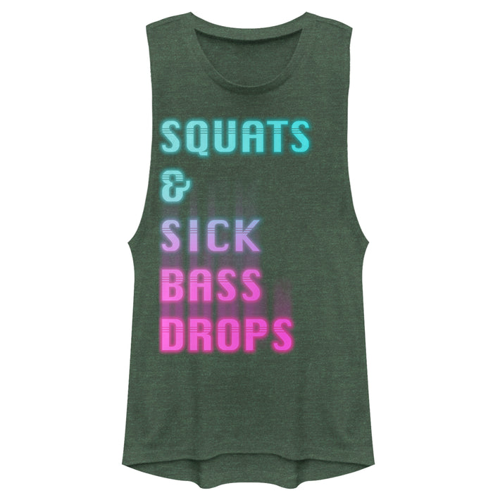 fifth sun Junior's CHIN UP Squats & Sick Bass Drops Festival Muscle Tee