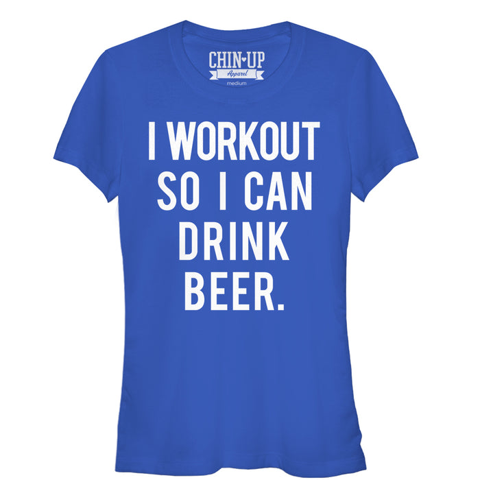 fifth sun Junior's CHIN UP Workout for Beer T-Shirt