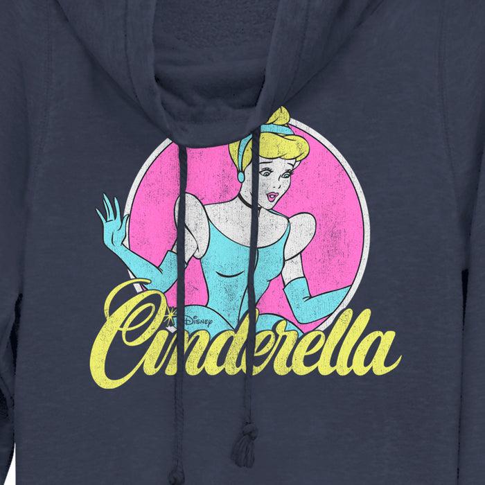 Fifth Sun Junior's Cinderella Distressed Logo Cowl Neck Sweatshirt
