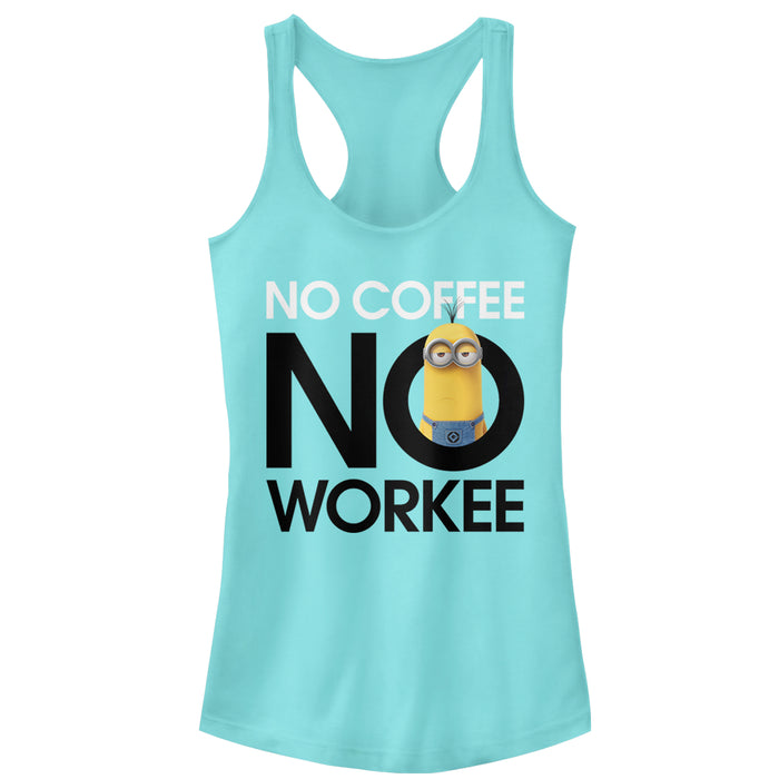 fifth sun Junior's Despicable Me Minion No Coffee Racerback Tank Top