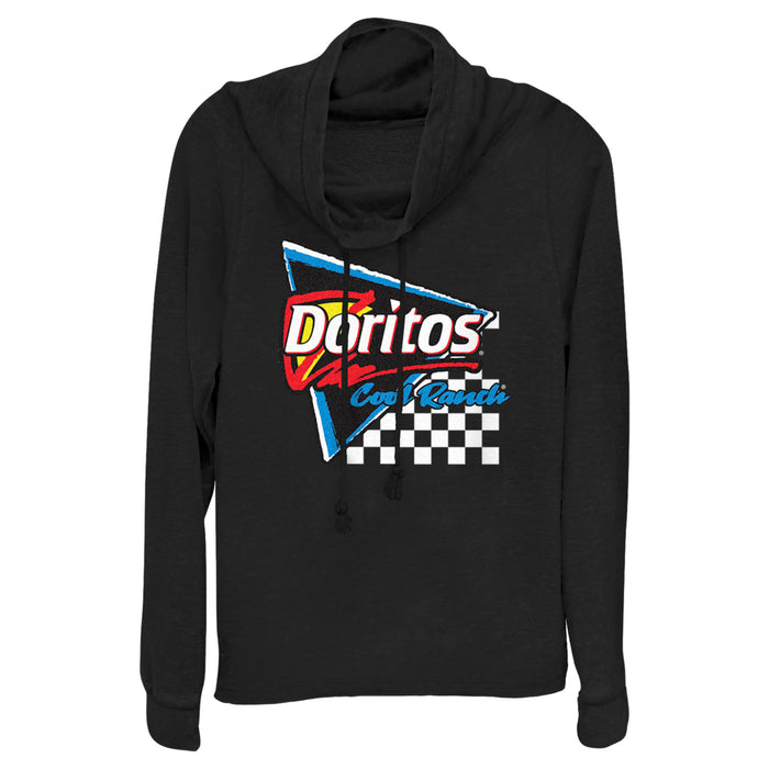 fifth sun Junior's Doritos Cool Ranch Retro Logo Cowl Neck Sweatshirt