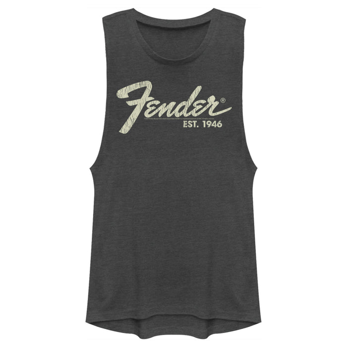 fifth sun Junior's Fender Distressed Logo Festival Muscle Tee