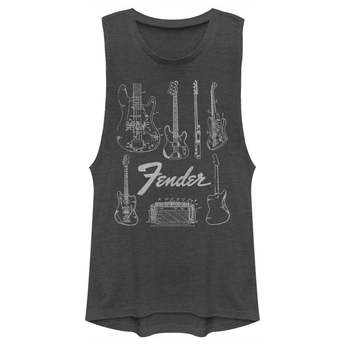 fifth sun Junior's Fender Guitar Chart Festival Muscle Tee
