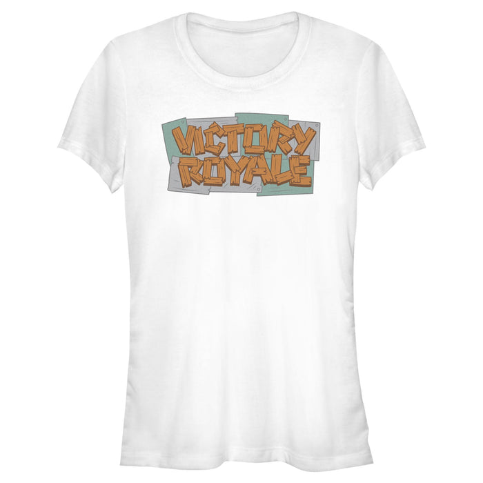 fifth sun Junior's Fortnite Victory Royale Wooden Logo T-Shirt