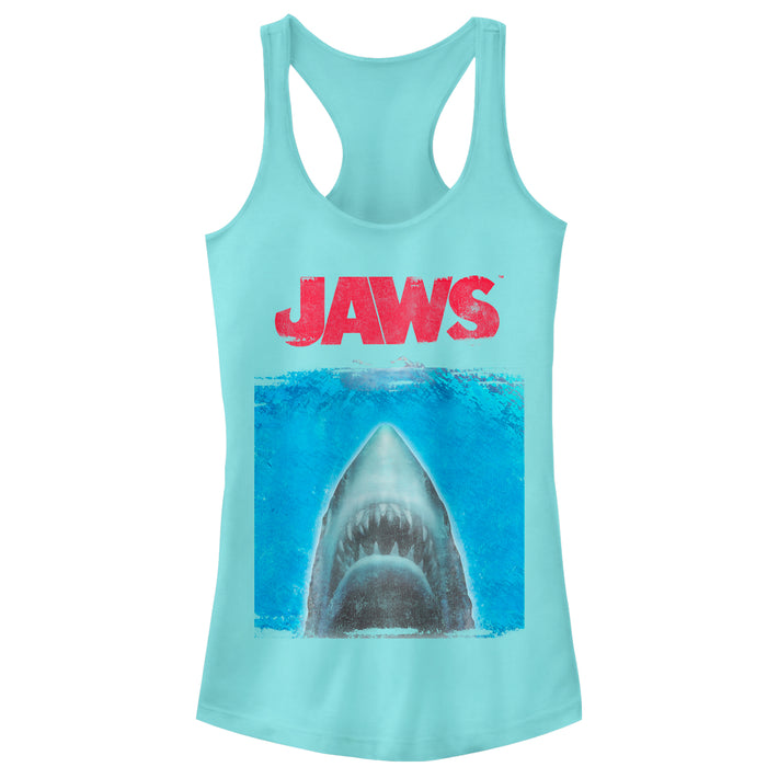 fifth sun Junior's Jaws Shark Movie Poster Racerback Tank Top