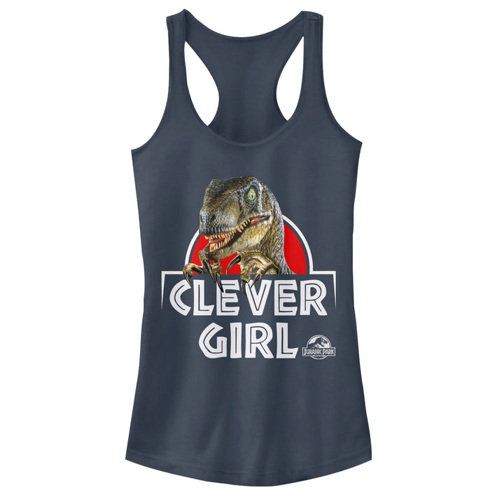 fifth sun Junior's Jurassic Park Clever Girl Raptor Racerback Tank Top