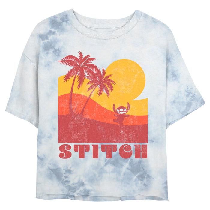 fifth sun Junior's Lilo & Stitch Colorblock Sunset Stitch T-Shirt
