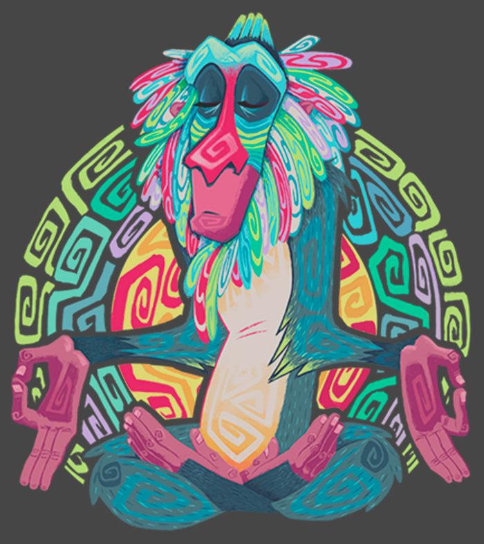 Fifth Sun Junior's Lion King Rafiki Geometric Rainbow Racerback Tank Top