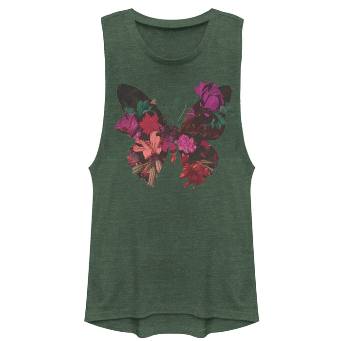 fifth sun Junior's Lost Gods Autumn Floral Butterfly Festival Muscle Tee