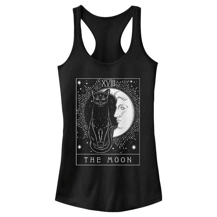 fifth sun Junior's Lost Gods Celestial Cat Moon Tarot Racerback Tank Top