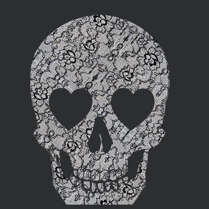 Fifth Sun Junior's Lost Gods Halloween Lace Print Heart Skull T-Shirt