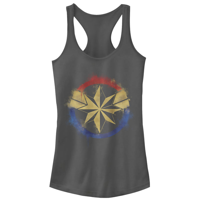 fifth sun Junior's Marvel Avengers: Endgame Smudged Captain Marvel Racerback Tank Top