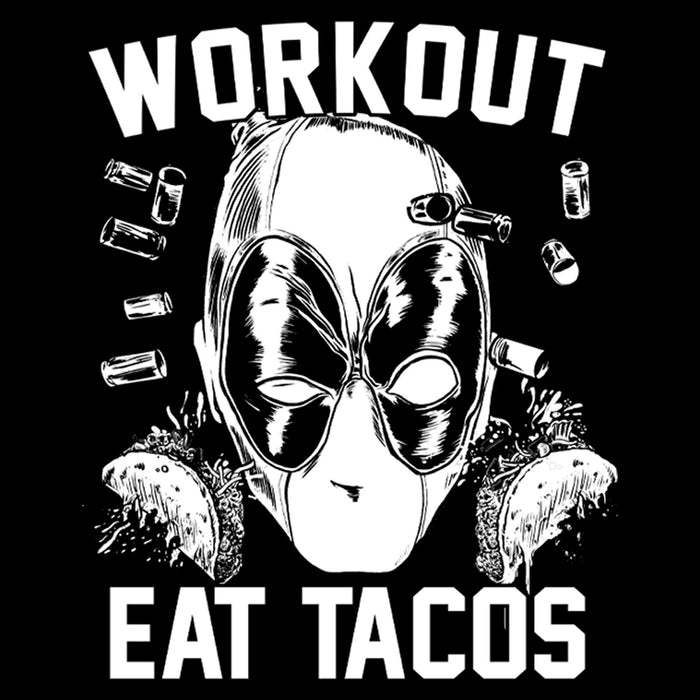 Fifth Sun Junior's Marvel: Deadpool Workout Eat Tacos T-Shirt