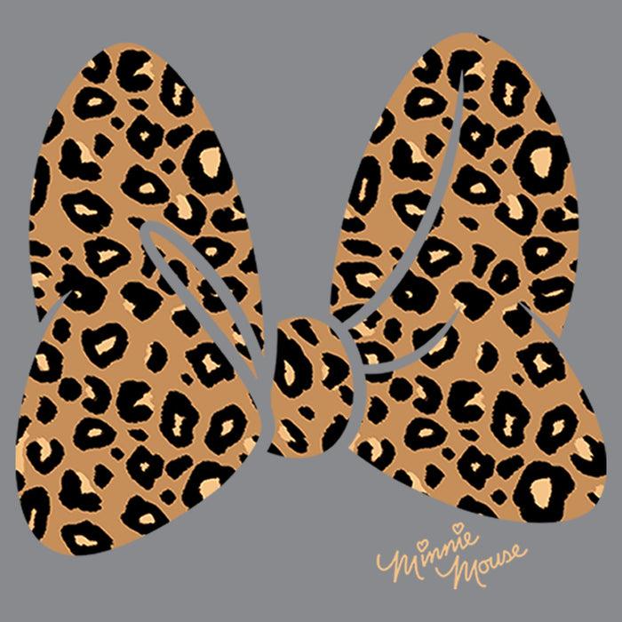 Fifth Sun Junior's Mickey & Friends Animal Print Minnie Mouse Bow T-Shirt