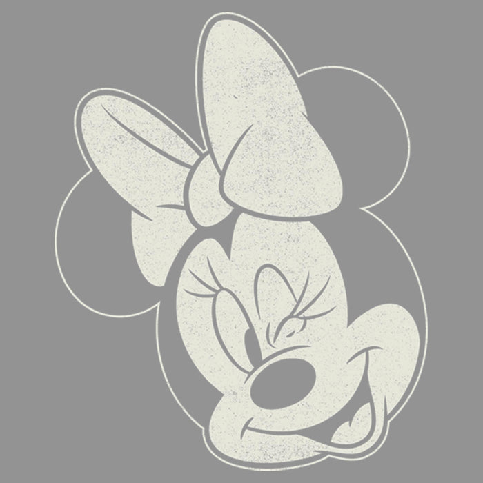 Fifth Sun Junior's Mickey & Friends Distressed Minnie Wink Portrait T-Shirt
