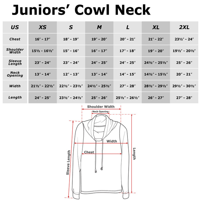 Fifth Sun Junior's Moana Ocean Journey Pattern Cowl Neck Sweatshirt